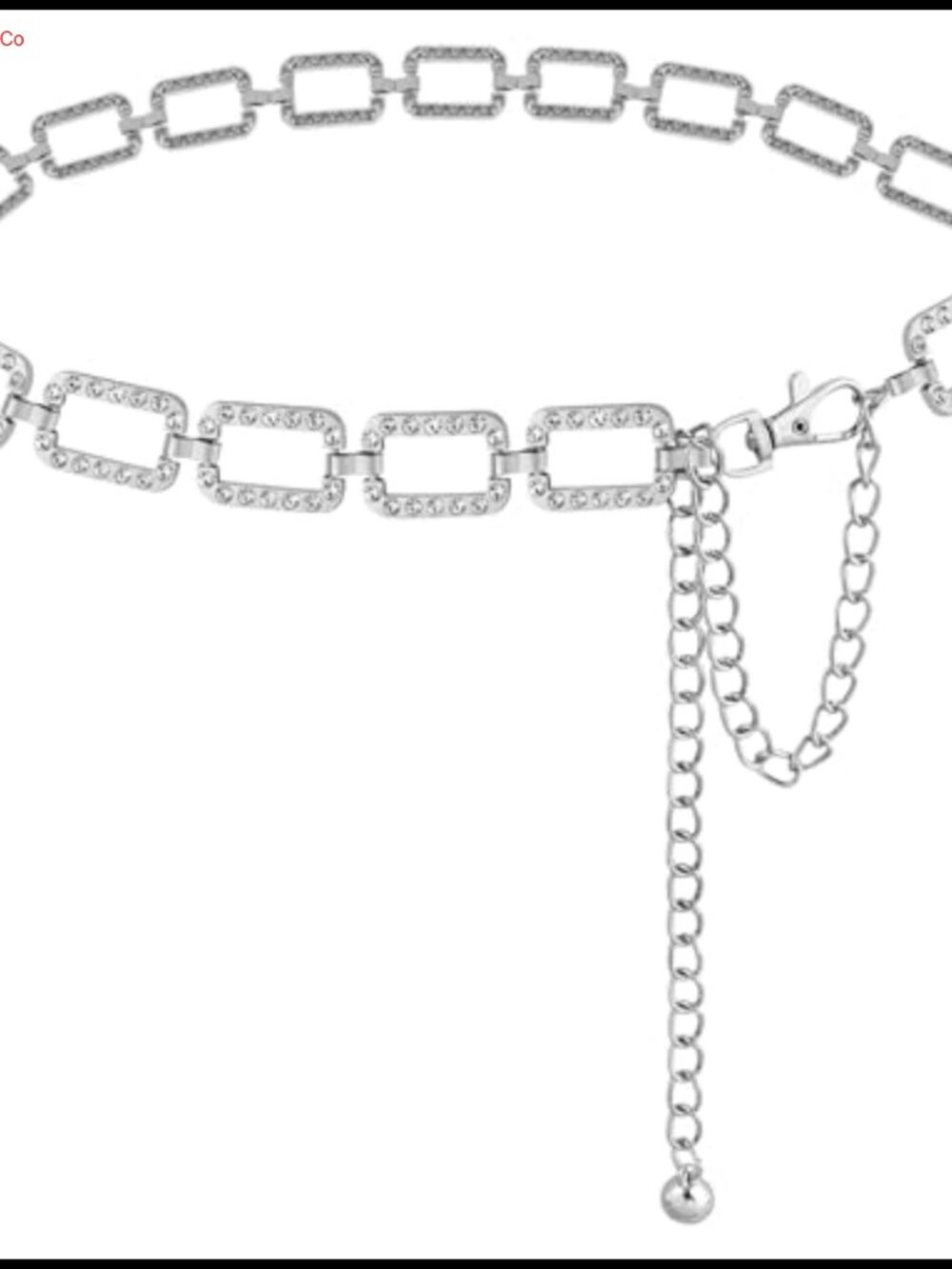 Metal Rhinestone Waist Chain Adjustable Belt for Dresses